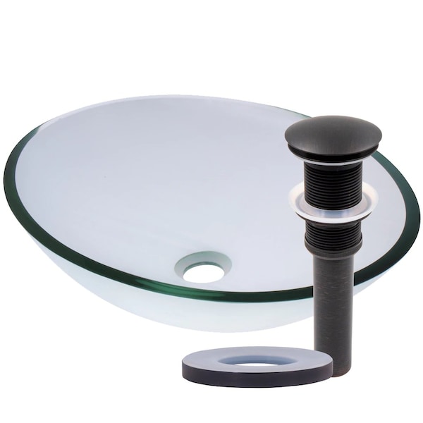 Novatto OVALE Glass Vessel Bathroom Sink Set, Oil Rubbed Bronze TIG-8012CORB - main